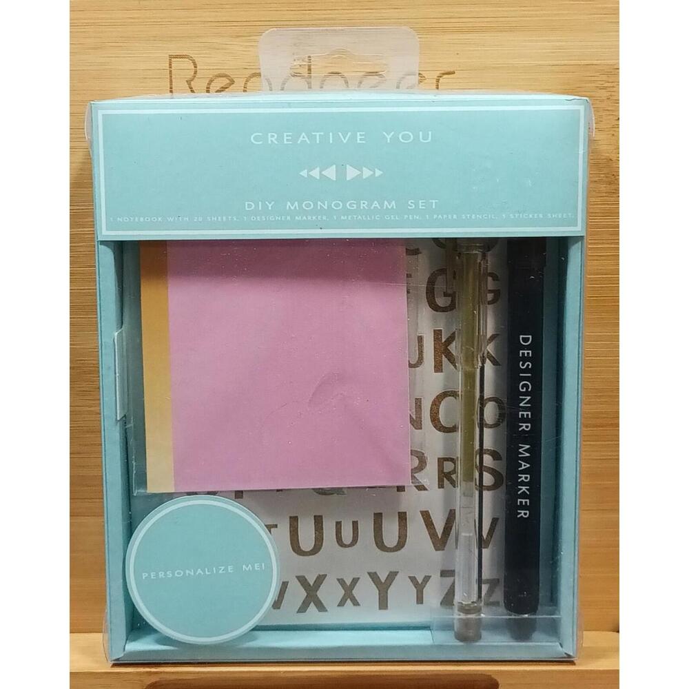 DIY Monogram Set with Designer Marker and Gold Letter Stickers‎
